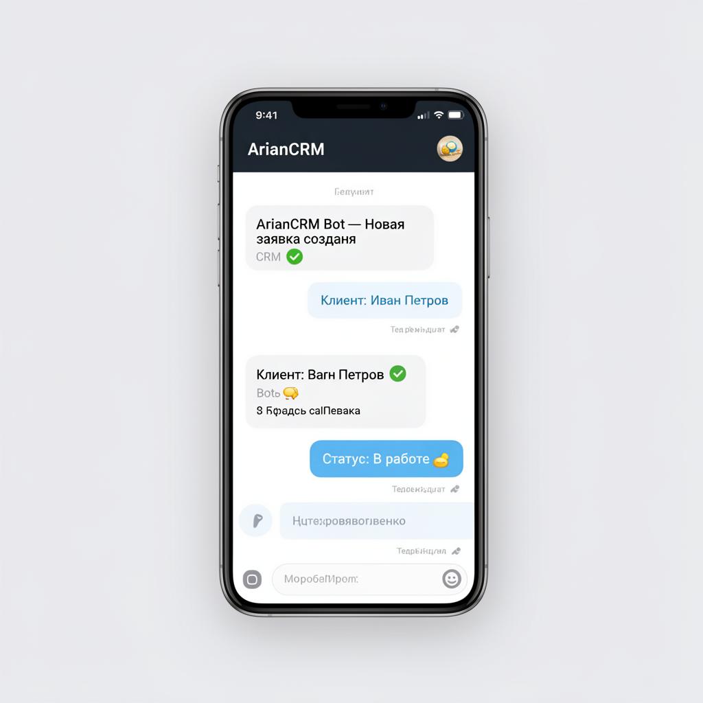 Интерфейс Telegram-бота ArianCRM